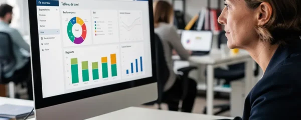 Responsable formation consultant un tableau de bord logiciel gestion formation sur écran
